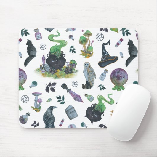 Tapis De Souris Spooky Witch Pattern (Avec souris)