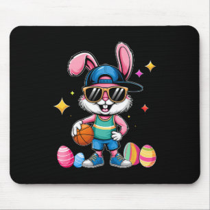 Tapis De Souris Sport de Pâques Joyeux Lapin de Pâques Jouant Bysk