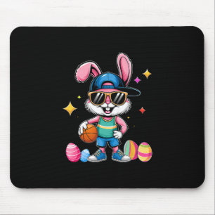 Tapis De Souris Sport de Pâques Joyeux lapin de Pâques Jouant Sket
