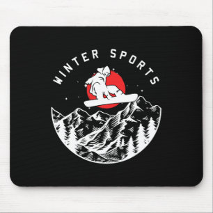 Tapis De Souris Sports d'hiver Extreme Snowboardeur Montagnes Down