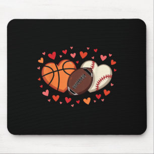 Tapis De Souris Sports Love Heart Football Basketball Valentine