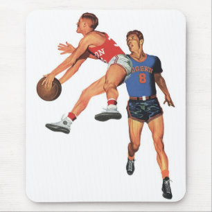 Tapis De Souris Sports vintages, joueurs de basket-ball dans un je
