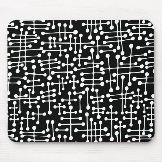 Tapis De Souris Spots connectés - Blanc sur Noir (Devant)