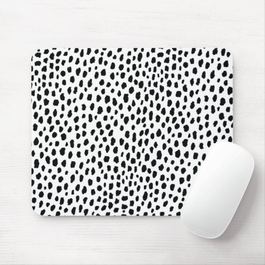 Tapis De Souris Spots dalmatiens (noir/blanc) (Avec souris)