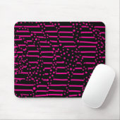Tapis De Souris Spots et bandes 2 - Magenta et noir (Avec souris)