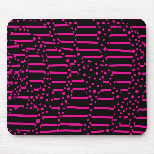 Tapis De Souris Spots et bandes 2 - Magenta et noir (Devant)