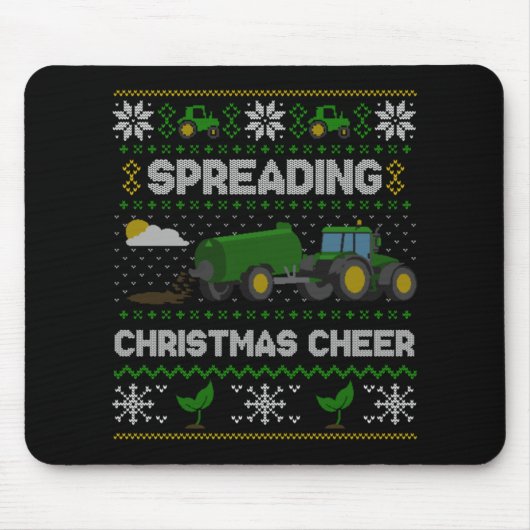 Tapis De Souris Spreading Christmas Cheer Farming Tractor Ugly Swe (Devant)