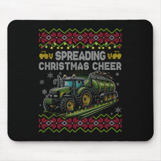 Tapis De Souris Spreading Christmas Cheer Farming Tractor Ugly Swe (Devant)