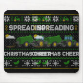 Tapis De Souris Spreading Christmas Cheer Farming Tractor Ugly Swe (Devant)