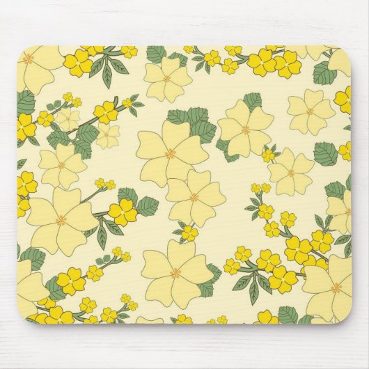 Tapis De Souris Spring Yellow Floral Pattern (Devant)