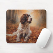 Tapis De Souris Springer Spaniel à l'automne Feuilles automne Insp (Avec souris)