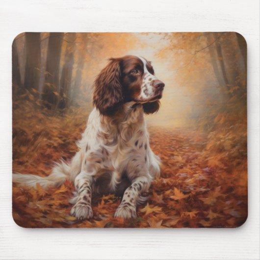 Tapis De Souris Springer Spaniel à l'automne Feuilles automne Insp (Devant)