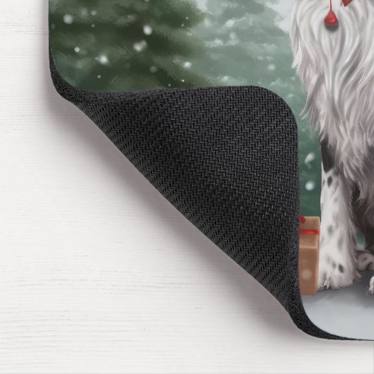Tapis De Souris Springer Spaniel Chien dans la neige Noël (Coin)