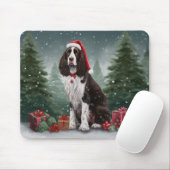 Tapis De Souris Springer Spaniel Chien dans la neige Noël (Avec souris)