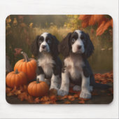 Tapis De Souris Springer Spaniel Chiot Automne Citrouille de plais (Devant)