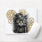 Tapis De Souris Spunky Paws Le Chat Steampunk Funky (Avec souris)