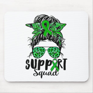 Tapis De Souris Squad Messy Bun Warrier Green Mental Health Proble