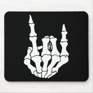 Tapis De Souris Squelette à main rock Vintage Rocker Sign Hallowee