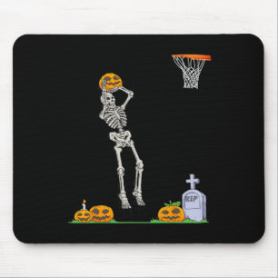 Tapis De Souris Squelette amusant Bysketbyll Halloween Citrouille