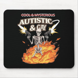Tapis De Souris Squelette Autiste et Gay Drôle de Sensibilisation 