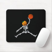 Tapis De Souris Squelette Basketball Halloween Citrouille Slam Dun (Avec souris)