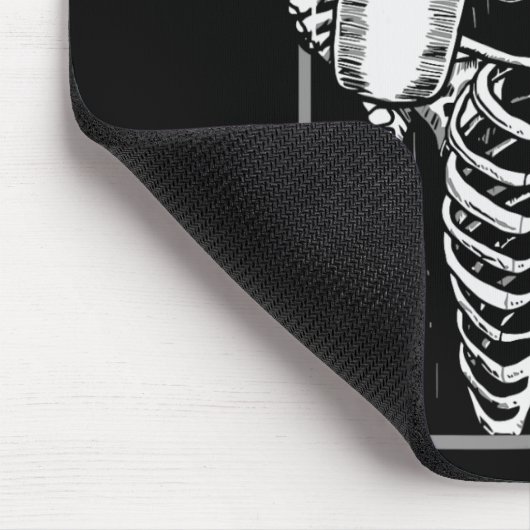 Tapis De Souris Squelette Boire Café Drôle Crâne Hommes Femmes Hal (Coin)