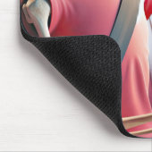 Tapis De Souris Squelette conduisant un camion rouge (Coin)