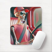 Tapis De Souris Squelette conduisant un camion rouge (Avec souris)