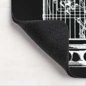 Tapis De Souris Squelette dans une cage à oiseaux (Coin)