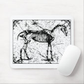 Tapis De Souris Squelette de cheval noir et blanc (Avec souris)
