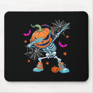Tapis De Souris Squelette de Halloween Dabbing Tour de friandises