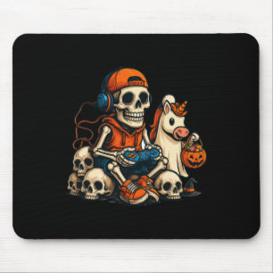 Tapis De Souris Squelette de Halloween Joueur de jeu vidéo Fantôme