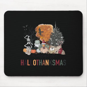 Tapis De Souris Squelette de la fête d'Hallothanksmas de Noël de d