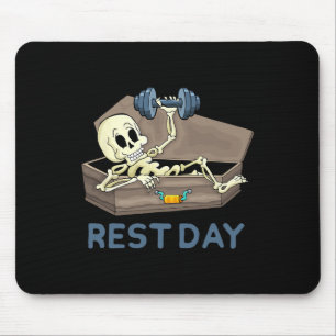 Tapis De Souris Squelette de levage de poids de musculation drôle 
