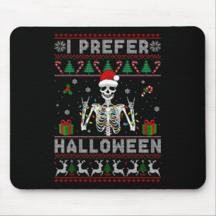Tapis De Souris Squelette de Noël Je préfère Halloween Noël