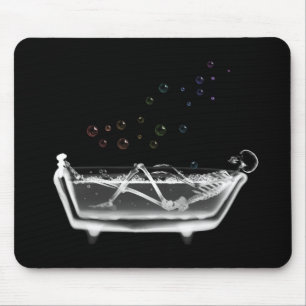Tapis De Souris Squelette de rayon X de baignoire - bulles