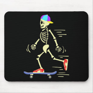 Tapis De Souris Squelette de skateboard faisant du skateboard