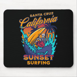 Tapis De Souris Squelette de surf de Santa Cruz Californie Coucher