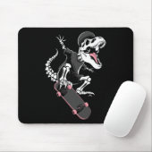 Tapis De Souris Squelette de T-Rex Skateur - Ska Dinosaure Vintage (Avec souris)