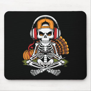 Tapis De Souris Squelette de Thanksgiving Joueur Vidéo Jeux Hommes