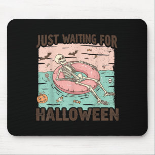 Tapis De Souris Squelette d'été effrayant qui attend Halloween