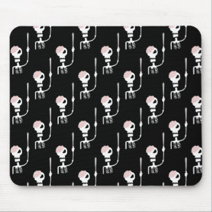 Tapis De Souris squelette d'Halloween avec une épée