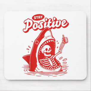 Tapis De Souris Squelette drôle reste positif requin plage motivat