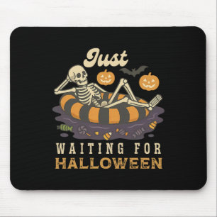 Tapis De Souris Squelette Été éffrayant En Attente D'Halloween