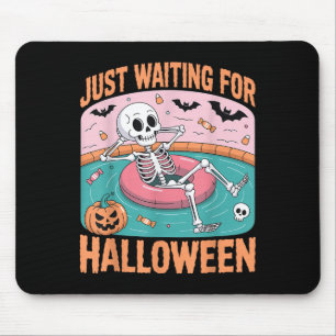 Tapis De Souris Squelette Été éffrayant En Attente D'Halloween