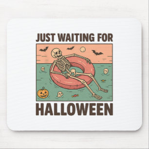 Tapis De Souris Squelette Été éffrayant En Attente D'Halloween