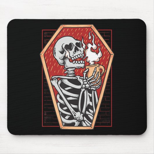 Tapis De Souris Squelette gothique dans Coffin Mall Goth Halloween (Devant)