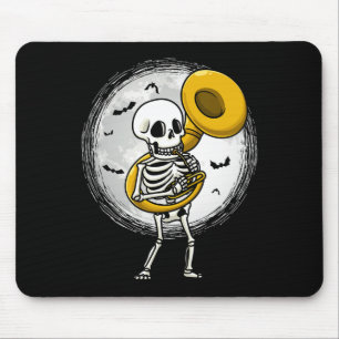 Tapis De Souris Squelette Jouer Sousaphone Tu Instrument Hallowee