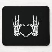 Tapis De Souris Squelette Mains Coeur Signer Retro Costume Hallowe (Devant)