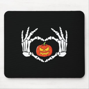 Tapis De Souris Squelette Mains Coeur Signer Retro Costume Hallowe